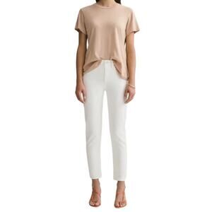 Agolde Toni Mid Rise Distressed Straight Ankle Jeans Glowing White Women 27